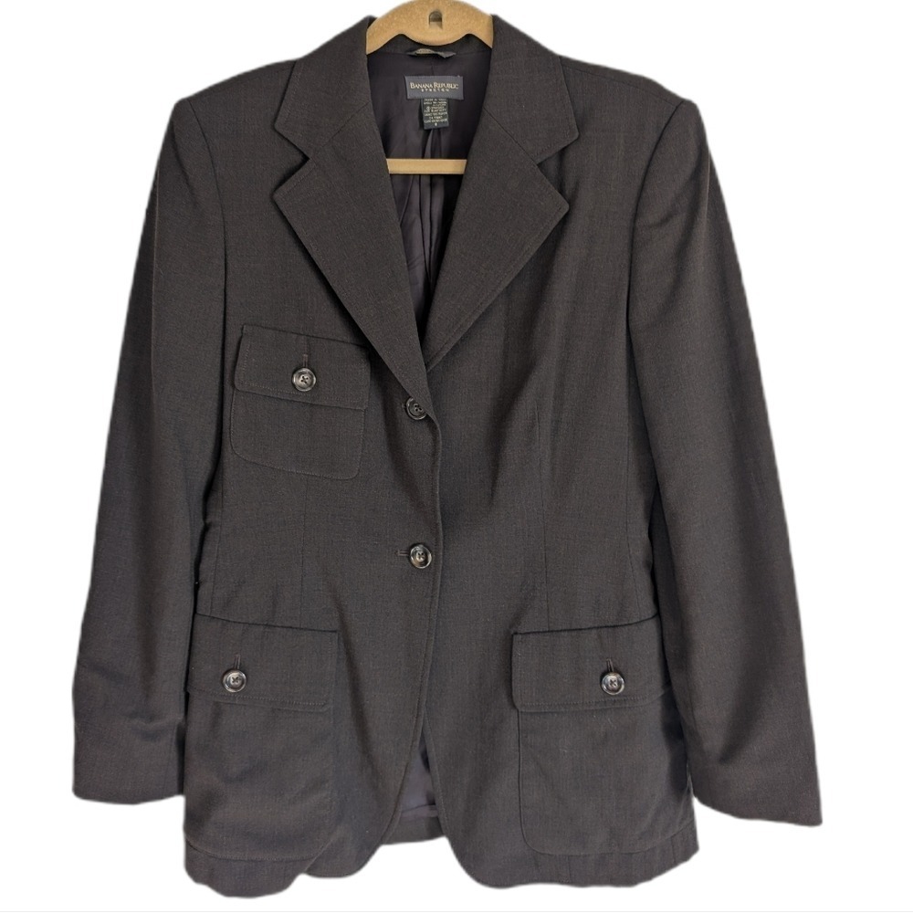 Banana Republic Vintage 90s Dark Academia Brown Fitted Italian Choir Blazer